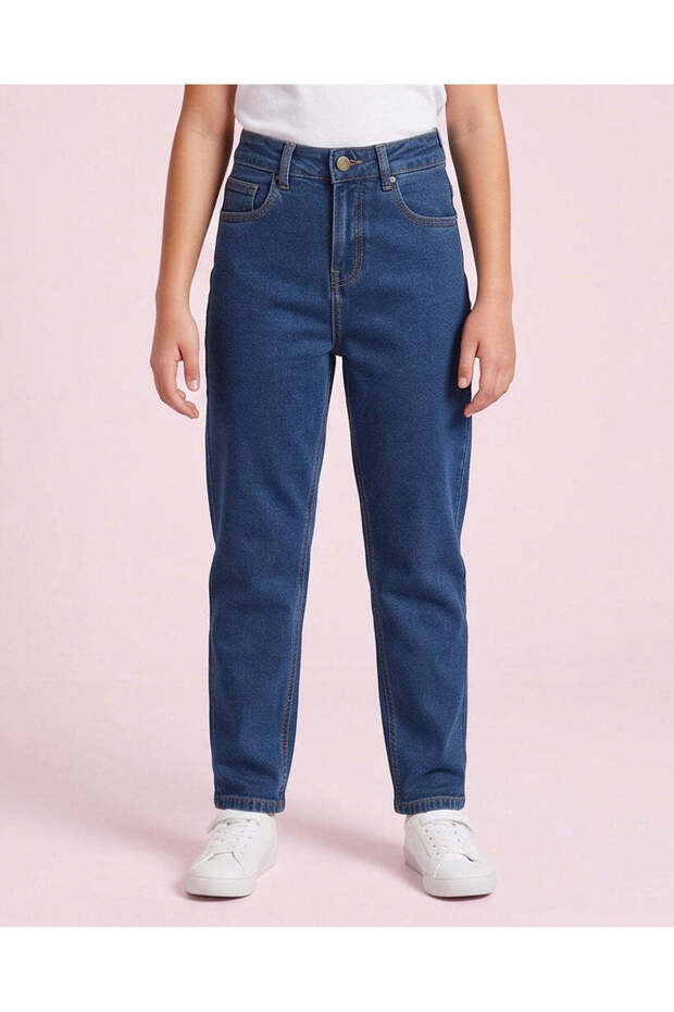 Senior Girls Blue Straight Fit Jeans