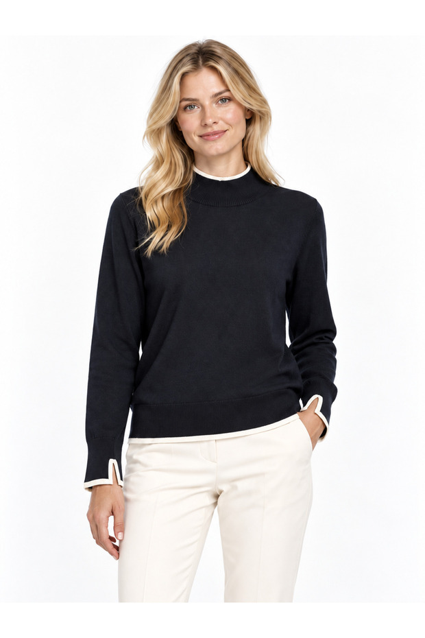 Half Fishneck Collar Cold Yarn Knitwear Kzak Trk15