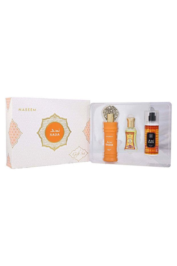 Nada Gift Set – Perfume, Hair Mist & Roll-On Collection