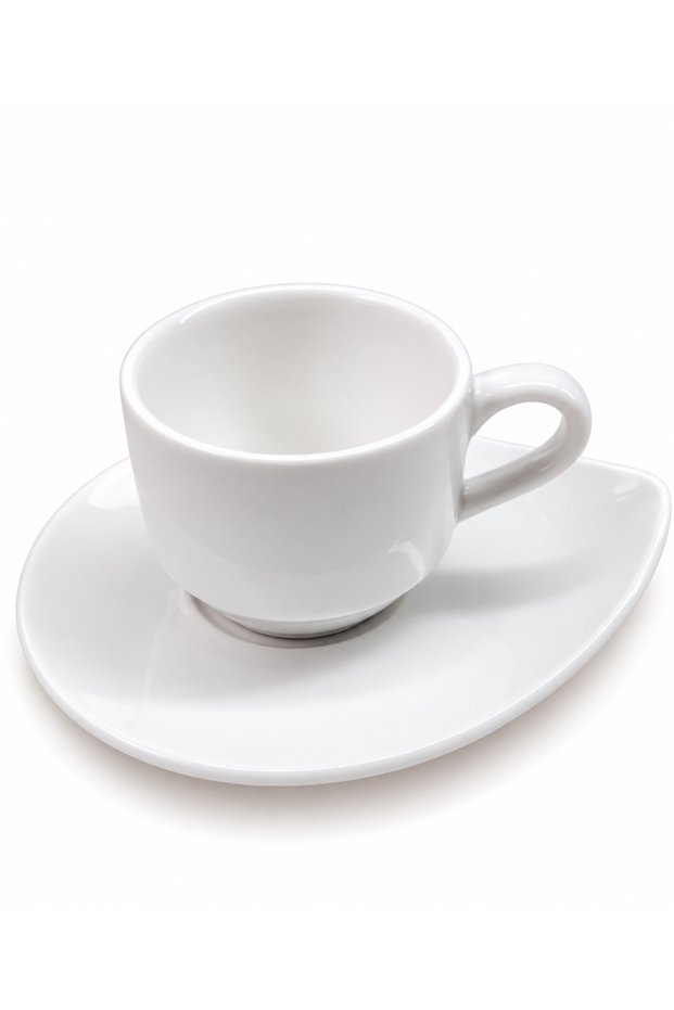 Tabak Evi Banquet White Porcelain Coffee Cup 80Cc for 2 People