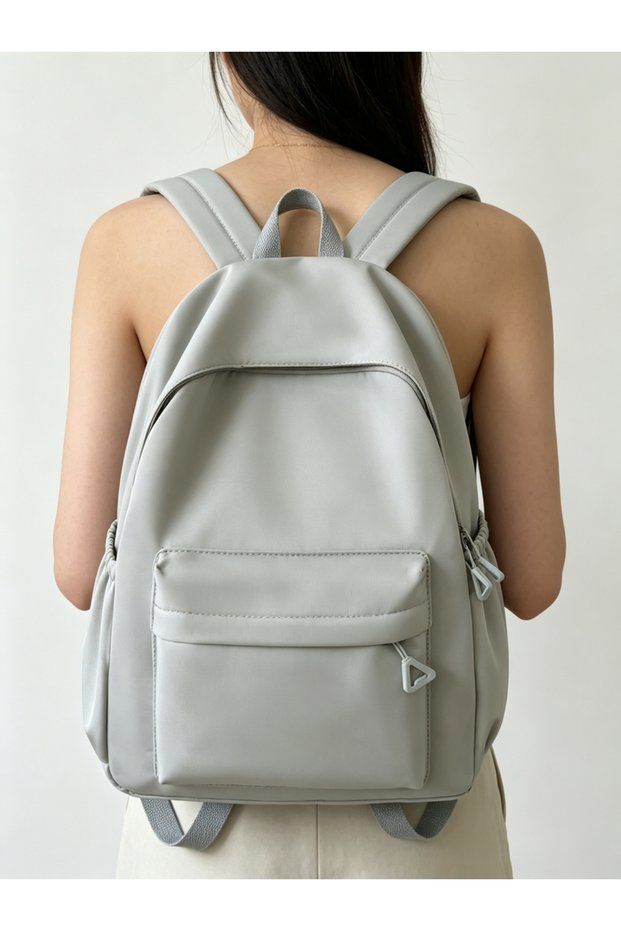 Girls Solid Backpack with Pockets