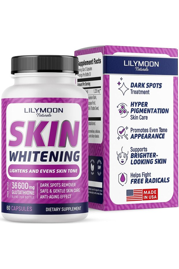 Glutathione Whitening Pills Skin Lightening Pills - Skin Whitening Formula - Glutathione Whitening Skin Pills with Vitamin C - Skin Lightener - Dark Spot Remover - Made in USA
