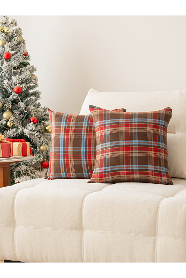 Pack of 2 - Plaid Cushion Cover, 45x45cm