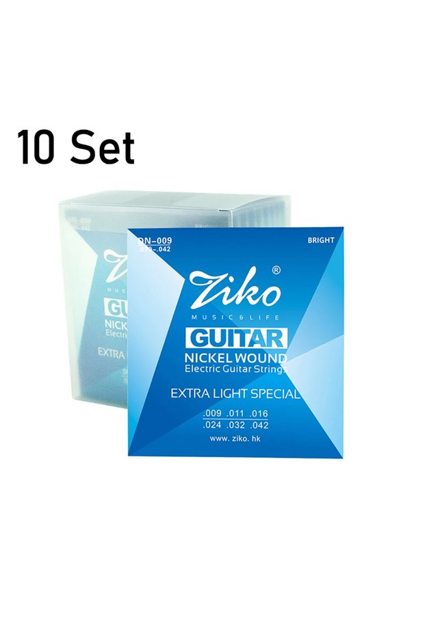 10 Pcs DN-009 10 Set Ziko DN Series Electric Guitar Strings Hexagonal Core Nickel Plated Alloy Windi