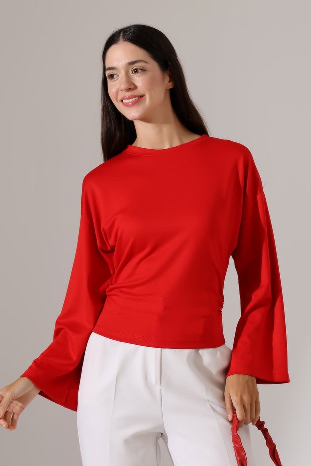 Women's Modal Crew Neck Long Sleeve Blouse