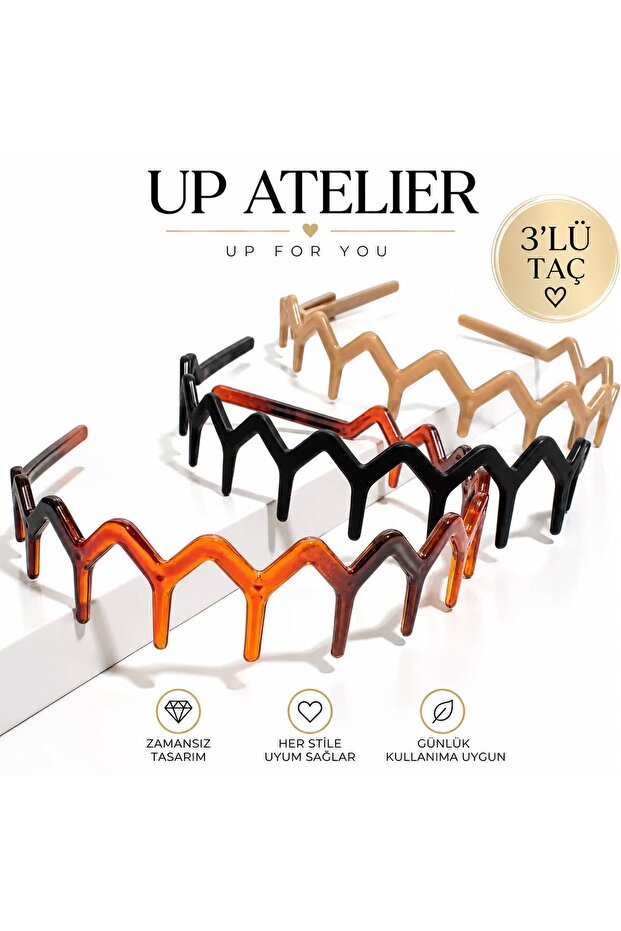 Zigzag Scalloped Crown Set of 3