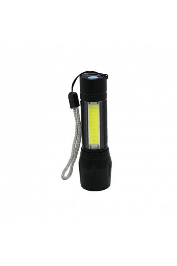 Mini pocket flashlight XPE LED + side COB, USB charging