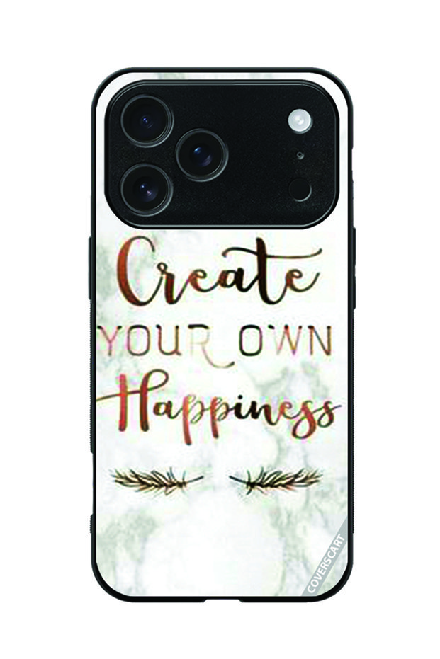 Protective Case Cover for Apple iPhone 18 Pro Max Happiness Quote Design Multicolor