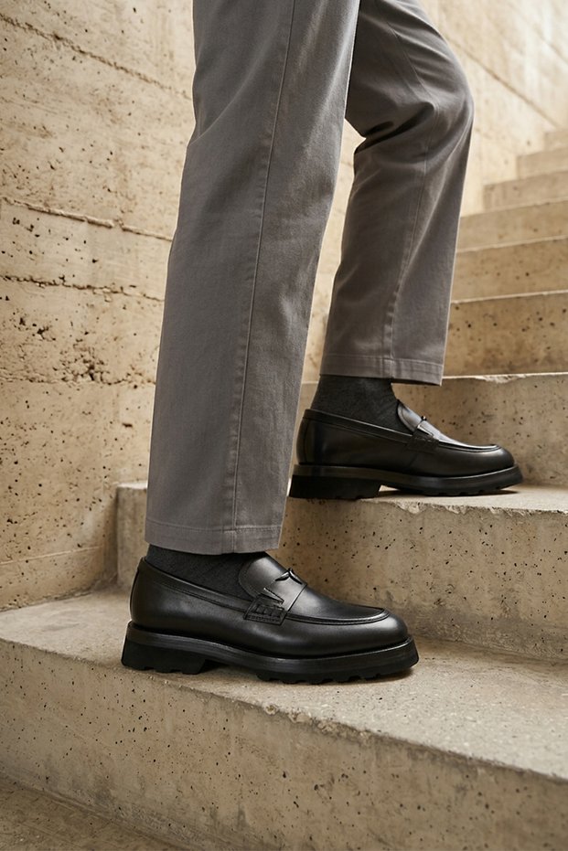 , Men's Genuine Leather Shoes 1631071Z24025 Black
