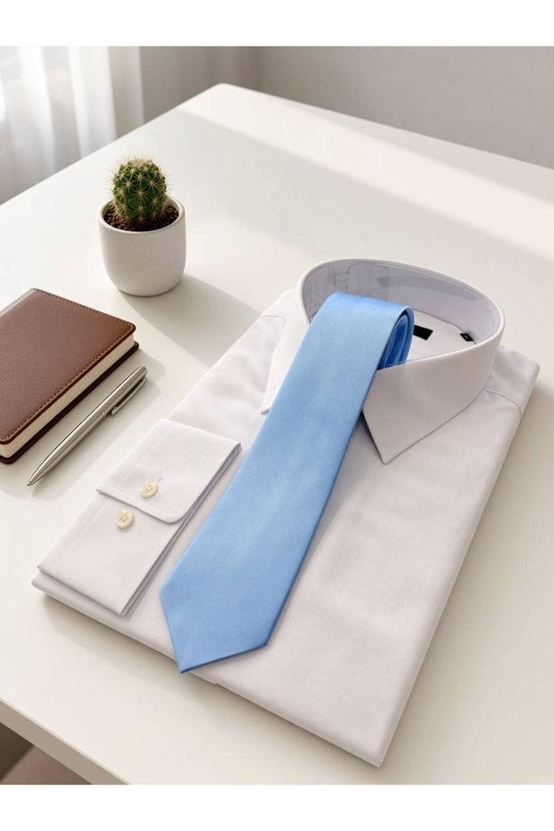 7 cm Light Blue Satin Tie