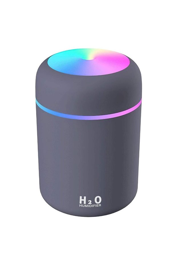 300ml Air Humidifier, USB Powered, Aroma Diffuser, LED Lighting, Grey