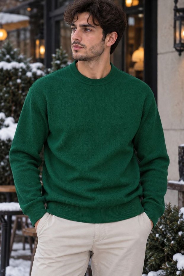 Men's Sweater Knitwear New Season Crew Neck White Navy Blue Green High Quality