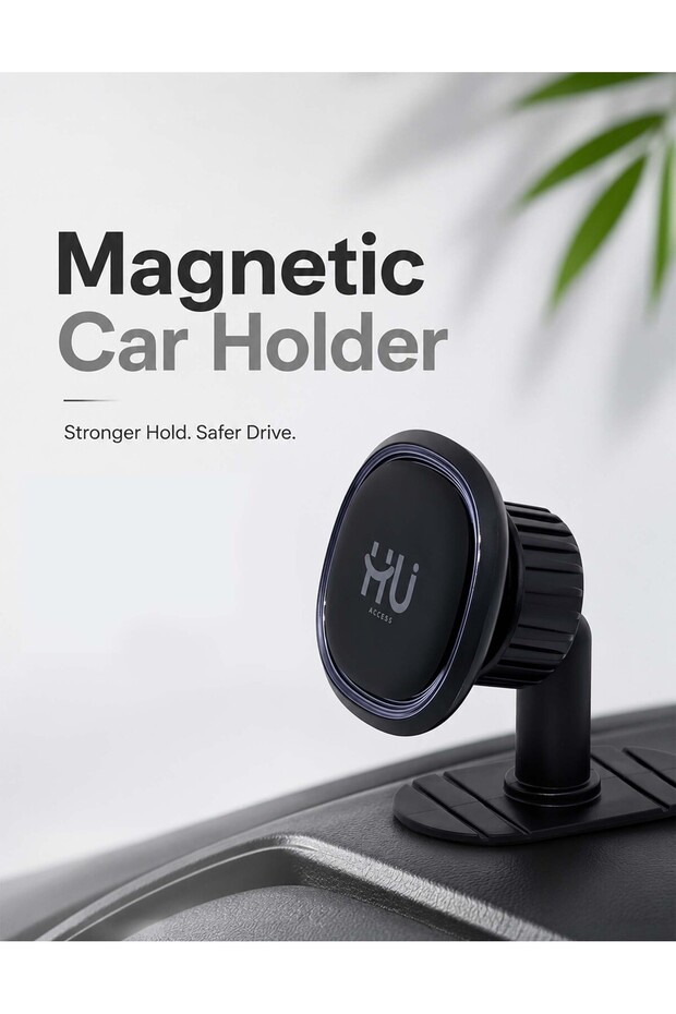 Magnetic Car Phone Holder – Strong Magnetic Dashboard & Air Vent Mount with One-Hand Operation, 360° Rotation, Secure Locking System & Universal Smartphone Compatibility