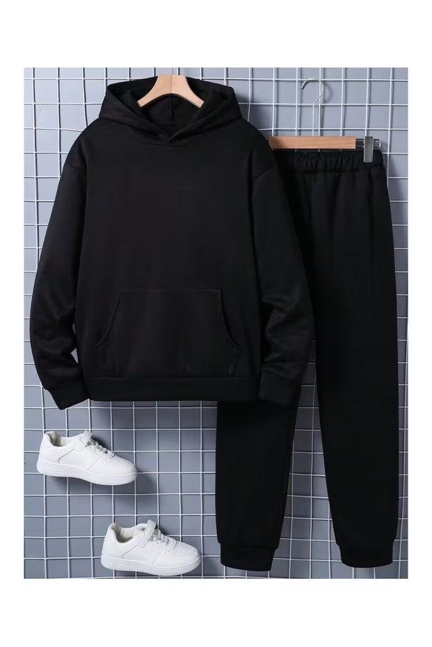 Children's Hooded Rubberized Tracksuit Set