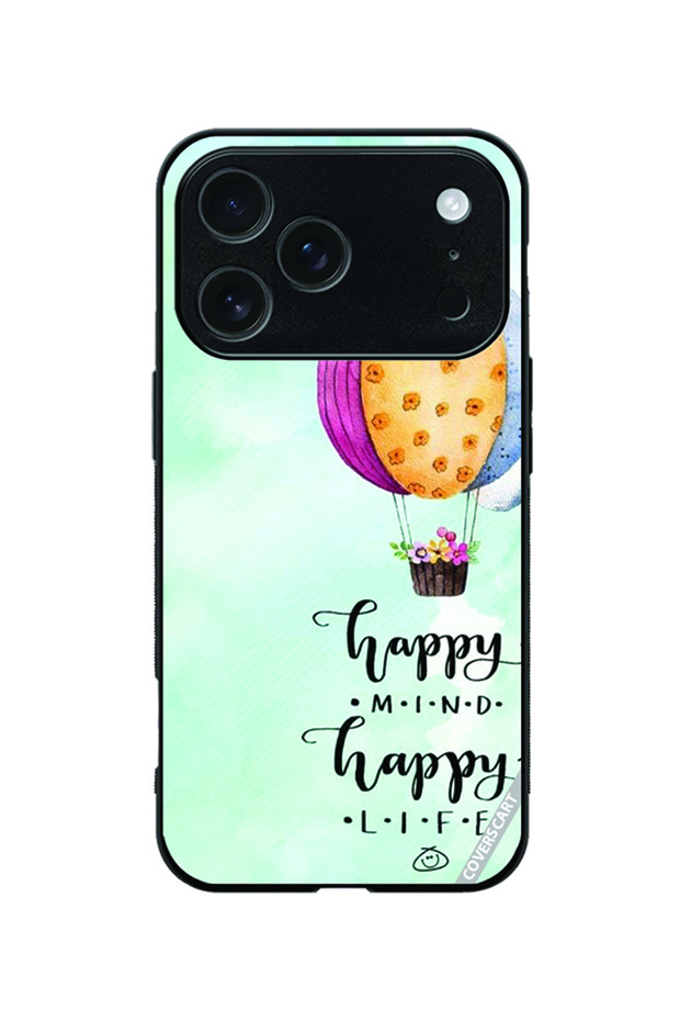 Protective Case Cover for Apple iPhone 18 Pro Happy Mind Happy Life Design Multicolor