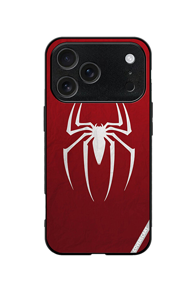 Protective Case Cover for Apple iPhone 18 Pro Spider Design Red