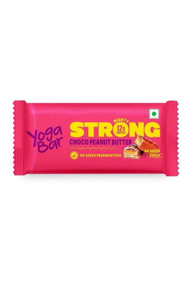 Yogabar Strong Choco Peanut Butter Protein Bar – 12g Protein, No Added Sugar, No Preservatives, Pack of 1