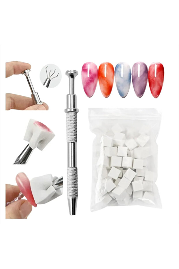 WHITE 50/150pcs Ombre Sponge for Nails Soft Gradient Nail Sponge with Grabbing Pen Ombre Nail Brush