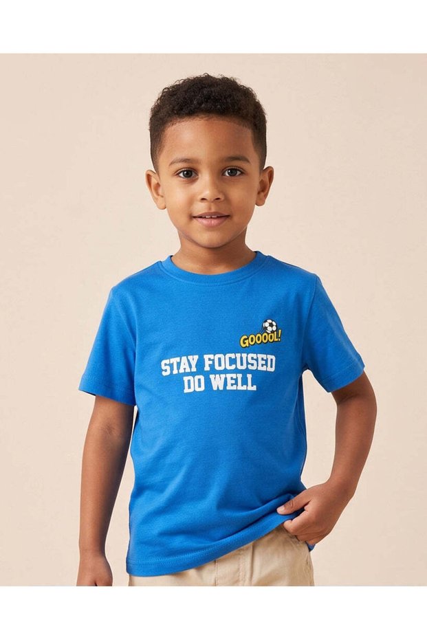 Boys Royal Blue Stay Focused Graphic T-Shirt