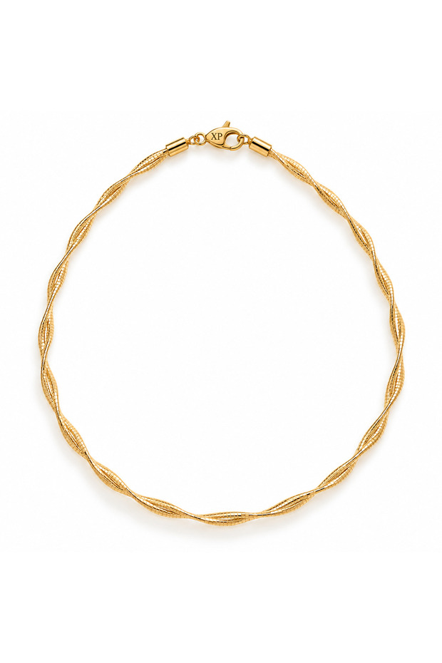 Xuping Gold Twisted Wire Necklace