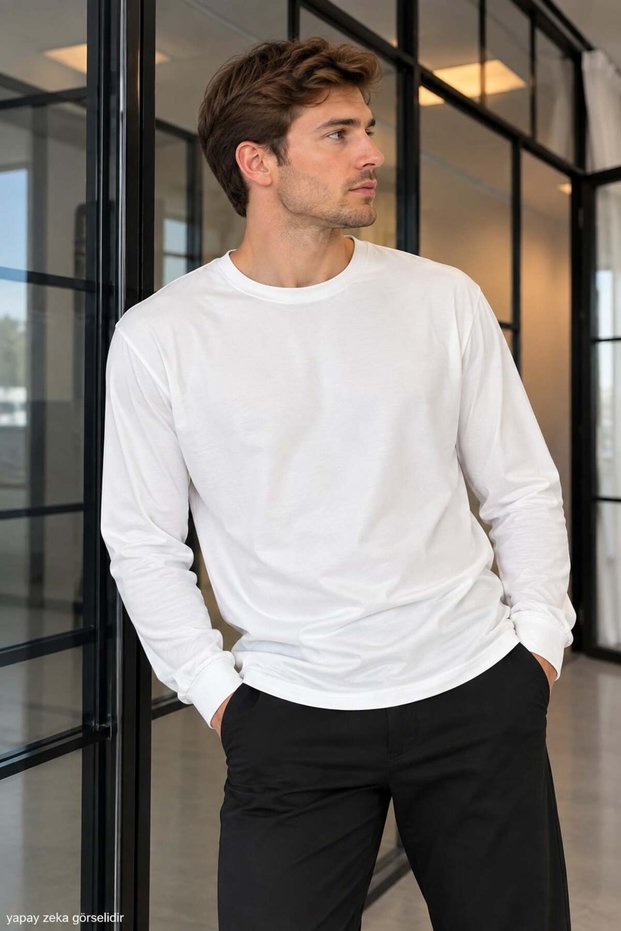 Men's Crew Neck Single Jersey Regular Cut Sweat 5957