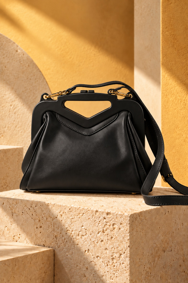 Paris Women's Scholarship Hand and Shoulder Bag-Black