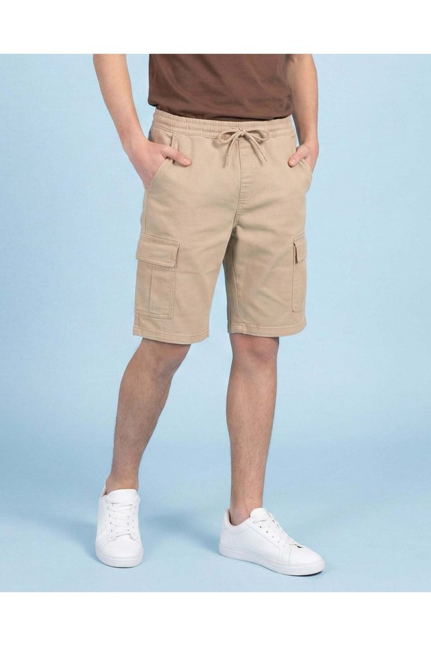 Senior Boys Beige Cargo Shorts