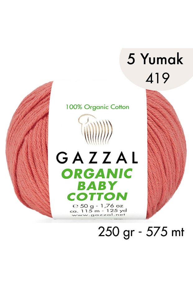 Organic Baby Cotton 419- 5 Yumak 250 Gr