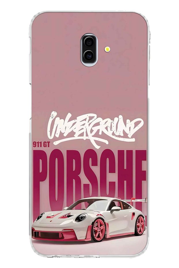 Samsung Galaxy J6 Plus Compatible Retro Car Patterned Transparent Phone Case