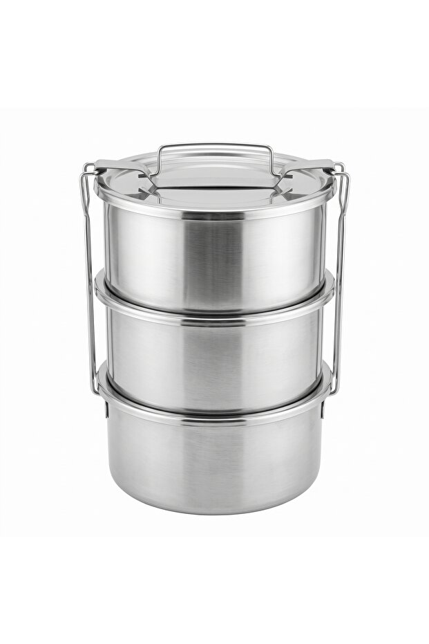 Stainless Steel Bowl No:2 Ø14 cm 3 Layers with Wire Handle