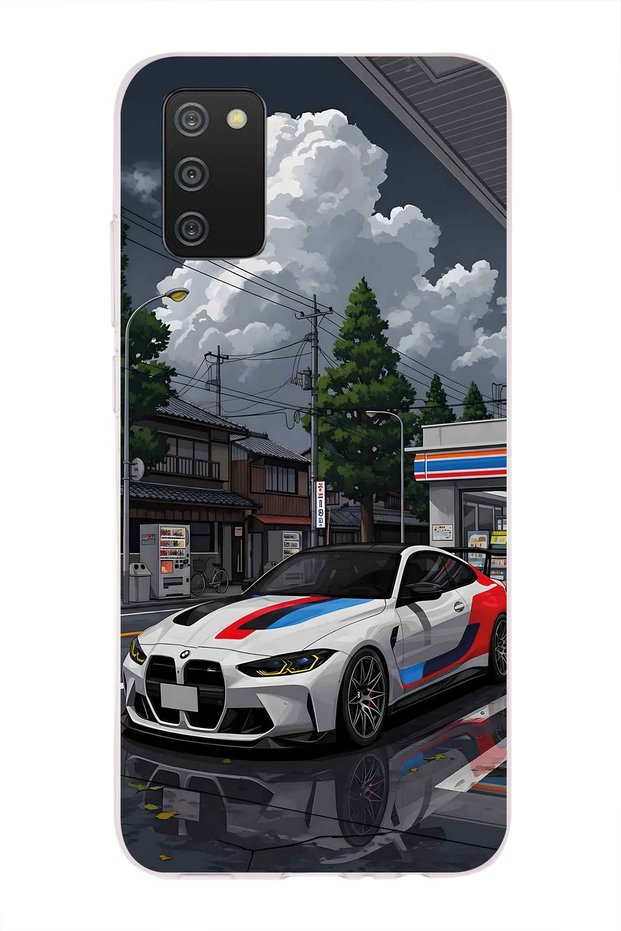 حافظة هاتف شفافة متوافقة مع سامسونج جالاكسي A02s بنمط BMW