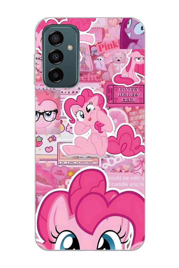 Samsung Galaxy M13 / M23 Compatible Pink Pony Patterned Transparent Phone Case