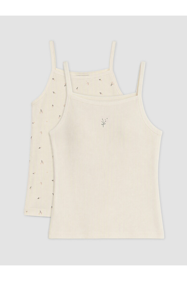 Rmz Gi̇yi̇m Farkiyla Square Roba Collar Girls' Undershirt 2-Piece Set