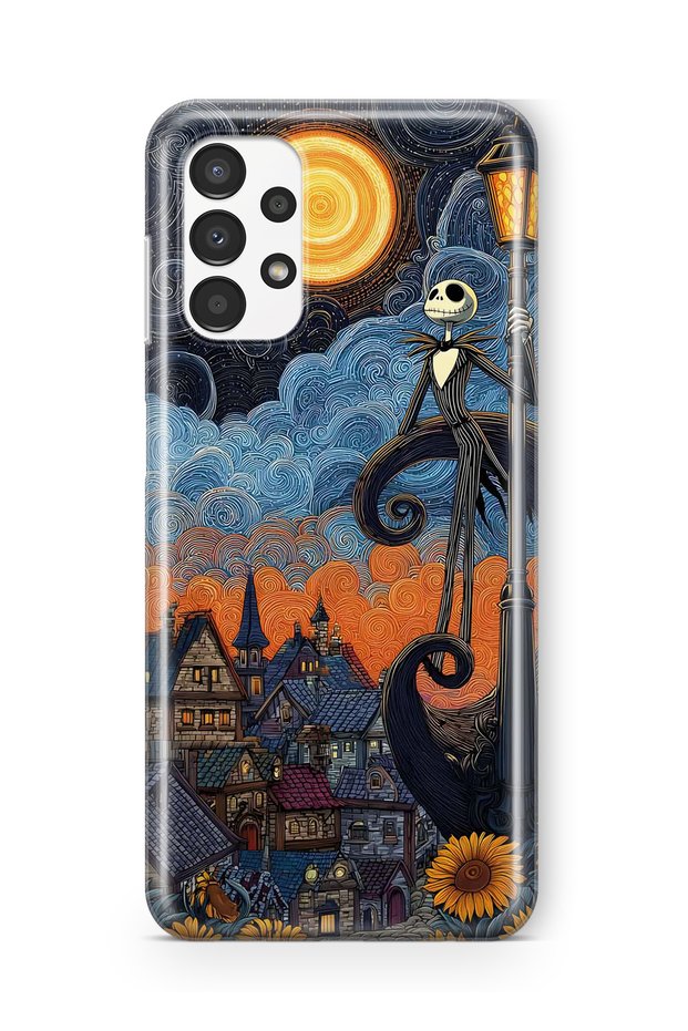 Samsung Galaxy A52 Compatible Jack Skellington Patterned Transparent Phone Case