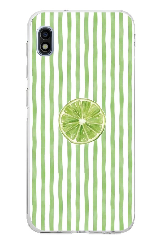 Samsung Galaxy A10 Compatible Lime Slice Patterned Transparent Phone Case