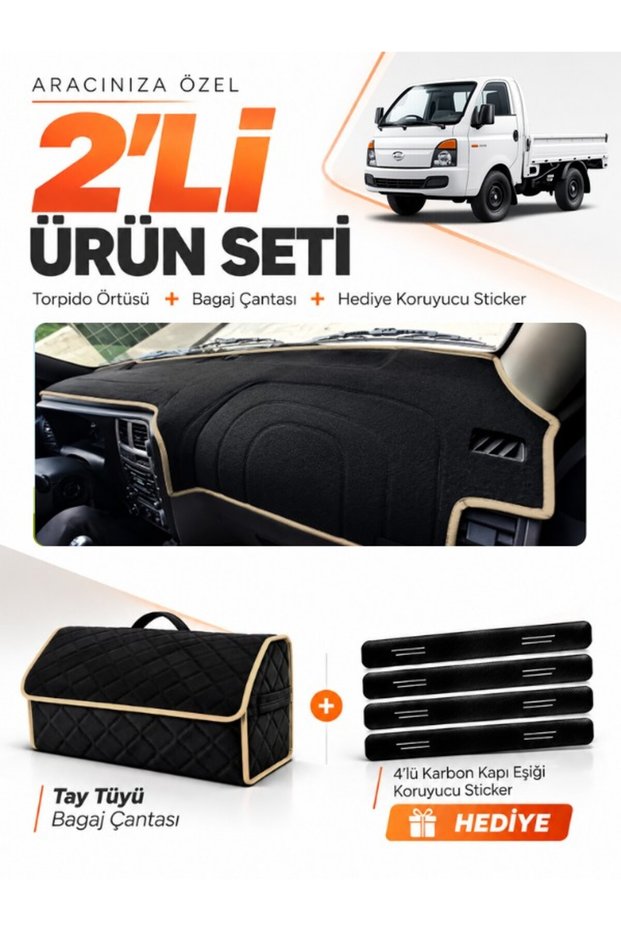 Hyundai H100 (2020-2024) Compatible Glove Box Cover + Tay Tüy Luggage Bag + Sticker Set - Hu023