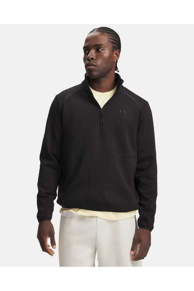 Ua Unstoppable Flc 1/2 Zip Black Men's Sweatshirt 6017023-008