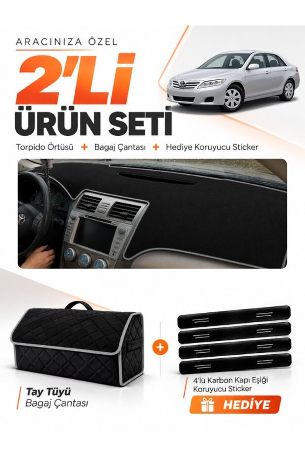 Glove Box Cover + Thai Feather Trunk Bag + Sticker Set Toyota Camry (2006-2012) Compatible - To007