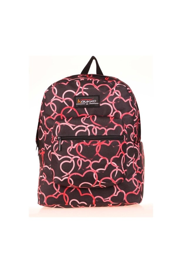 Spring Backpack Black Hearts K1673