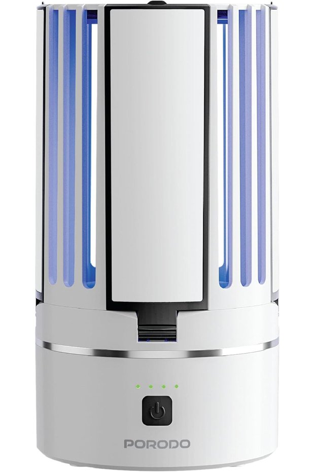 Lifestyle Portable 2-in-1 Insect Killer Lamp, 4000mAh Battery, Silent Operation, Multi-Function Lighting, UV Mosquito Killing, 360° Coverage, Bug Zapper with Foldable LED Lights - White