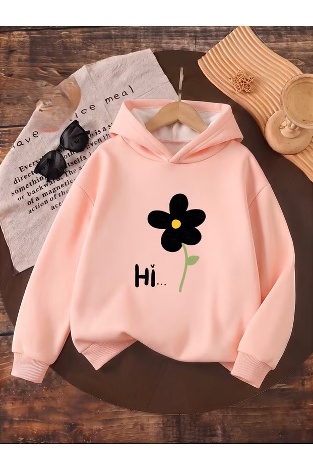 Girl's Long Sleeve Hooded Sweatshirt