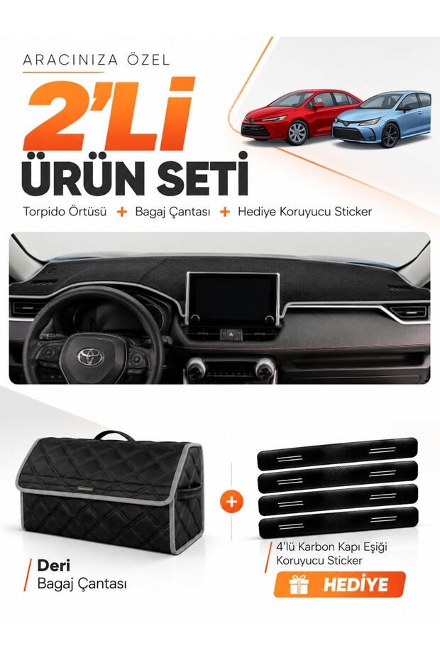 Toyota Corolla E210 Ghost Indicator No Gauge (2018-2026) Compatible Dashboard Cover + Leather Bag Set - To017