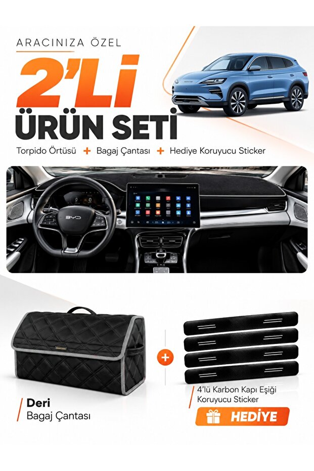 Byd Seal U Dm (2024-on) Compatible Torpedo Cover + Leather Luggage Bag + Sticker Set - By001