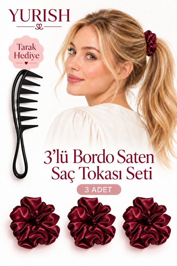 Satin Elastic Buckle Set - Pack of 3