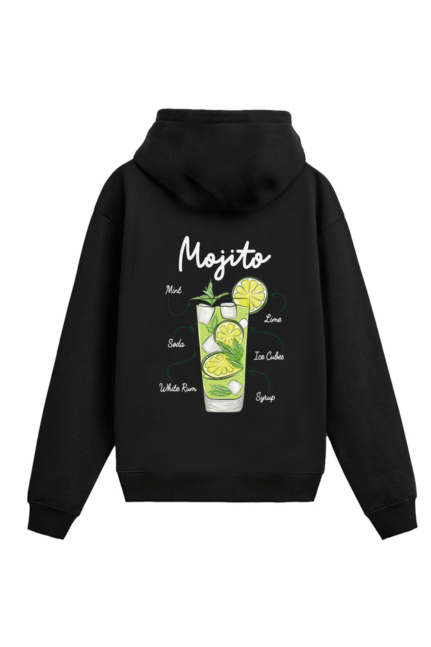 Mojito Cocktail Design Back Printed Hooded Sweatshirt