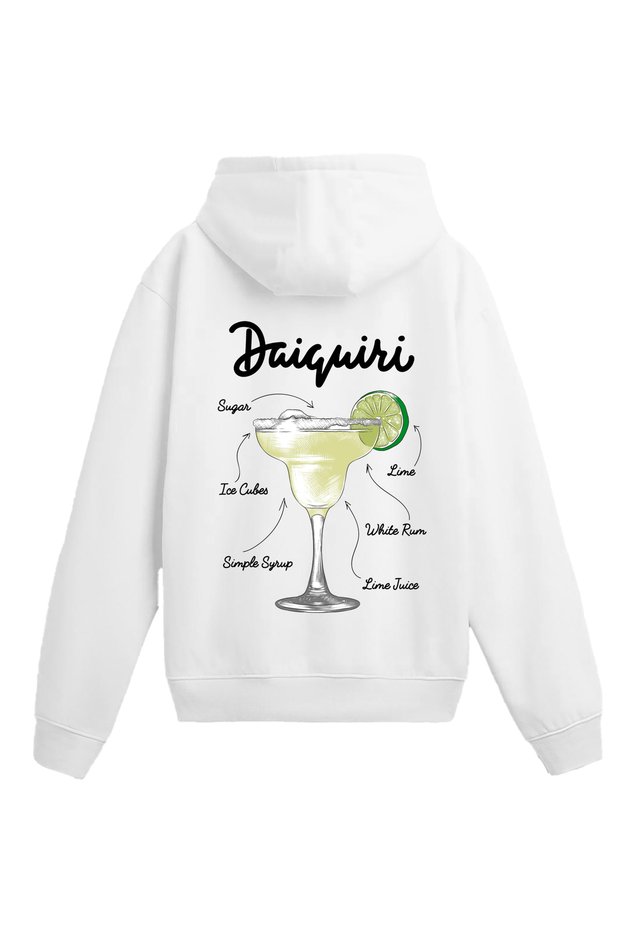 Daiquiri Cocktail Design Back Printed Hooded Sweatshirt