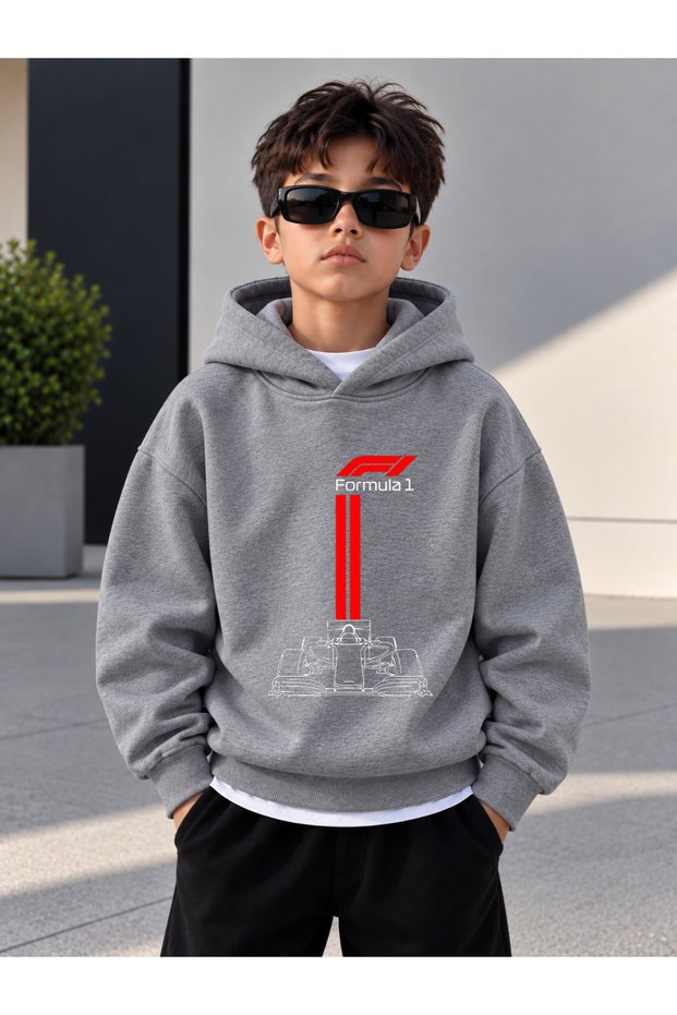 Sweatshirt (Hooded) Boys' 3 Thread Raster Printed Winter Hoodie