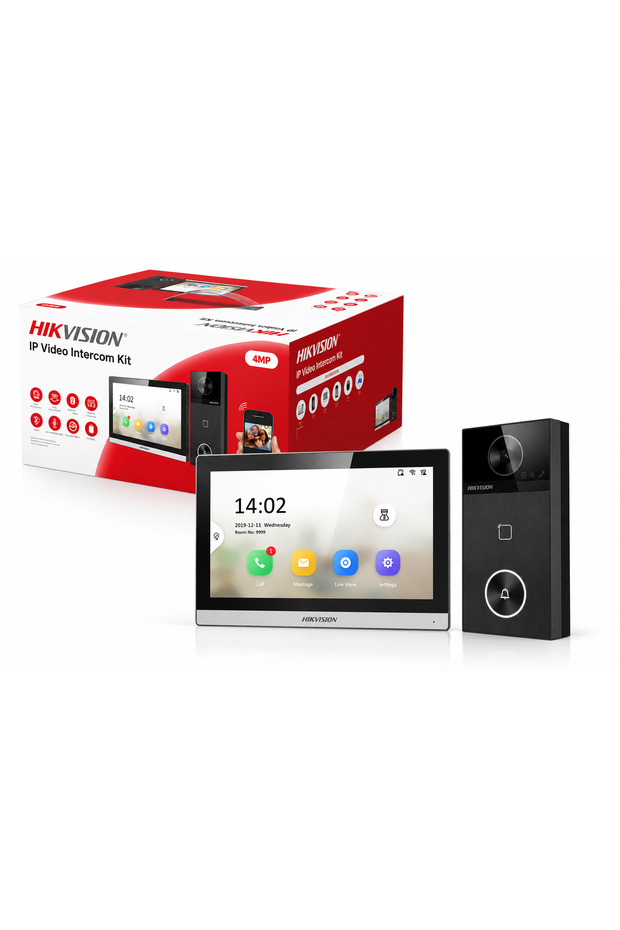 DS-KIS610-P IP Video Intercom Kit, PoE, WiFi 6,Bluetooth,4MP module with mortar-style,150° Viewing Angle, Sound Classification Detection, Dual Lock Control