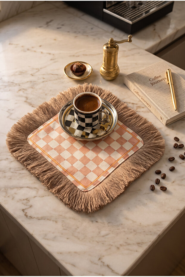 Coffee Side Napkin | Decorative Presentation Napkin | Turkish Coffee, Tea and Refreshment Presentation