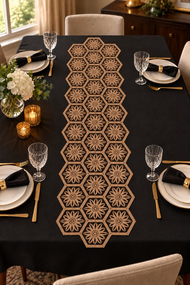 Lace-Look Runner – Suitable for Dining Table, Nightstand, Coffee Table, and Display Cabinet for Daily and Special Occasion Use
